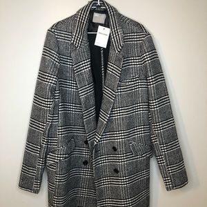 ASOS oversized b&w plaid coat